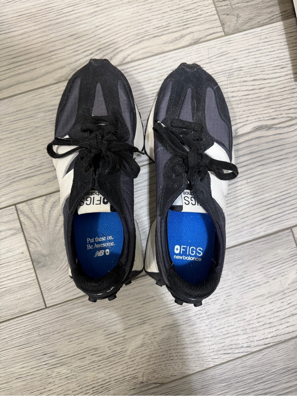 New Balance Figs Black White Blue Athletic Sneakers